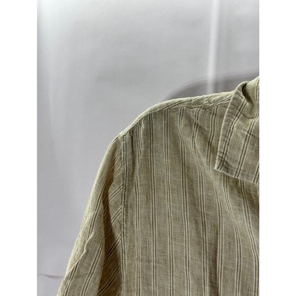 RAILS Men's Ivory Toast Stripe Waimea Button-Up Short Sleeve Shirt SZ S - Picture 3 of 9